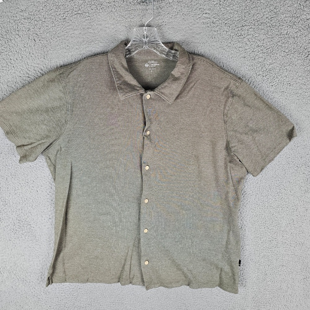 AG Button Up Mens XL Brown Adriano Goldschmied Short Sleeve Regular Fit Knit
